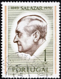 Selo postal em homenagem a António de Oliveira Salazar emitido após sua morte, em 1970.